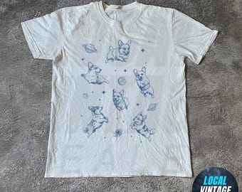 Hunde im Weltraum Shirt, lustiges Hund Tshirt, übergroßes Shirt, Ästhetisches Grafik Retro Vintage T Shirt, Hunde Liebhaber Geschenk