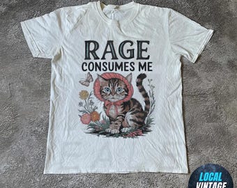 Wut verbraucht mich Tshirt, Komfort Farben, lustiges Kätzchen Shirt, Vintage Katze T-Shirt, Erwachsene Humor, Meme Shirt, Geschenk für sie, Gag Geschenk, Sarkasmus, süß