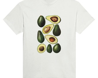 T-shirt avocat, cadeau gourmand, chemise gastronome sain, cadeau vêtement, chemise végétalienne, t-shirt graphique fruits, chemise cottagecore, t-shirts fruits botaniques