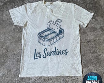 Les Sardine Shirt, Sardines T-shirt, French Aesthetic, Tinned Fish Tee, Portugal Travel Gift, Vintage Sardine Coastal Aesthetic Fish Shirt