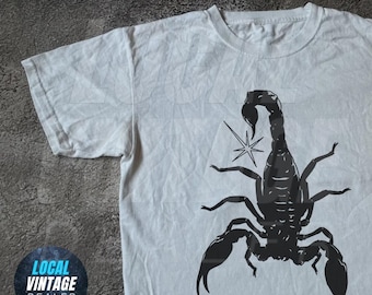Y2K Black Scorpion Tee | Vintage '90s Minimalist, Dark Art, Retro Tattoo-Inspired, Goth Aesthetic, Abstract Fashion for Women