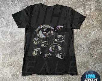 Tshirt étrange globe oculaire grunge, vêtements alternatifs Weirdcore, t-shirt trad gothique cadeaux étranges horreur yeux Weirdcore esthétique