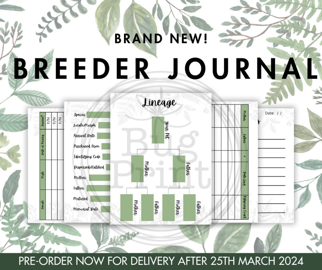 Invert Breeder Journal Guide Notebook Tracking With 100 Recycled 115gsm ...