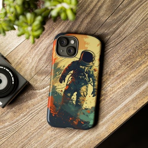 Astronaut retro vintage Tough phone Cases, Retro Space Astronaut iPhone case, tough cell phone case, samsung galaxy phone case