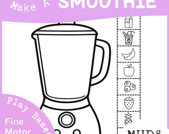 Make a Smoothie Scissor Skills Craft | Fine Motor Cutting Activity for Preschool & Kindergarten | OT Printable