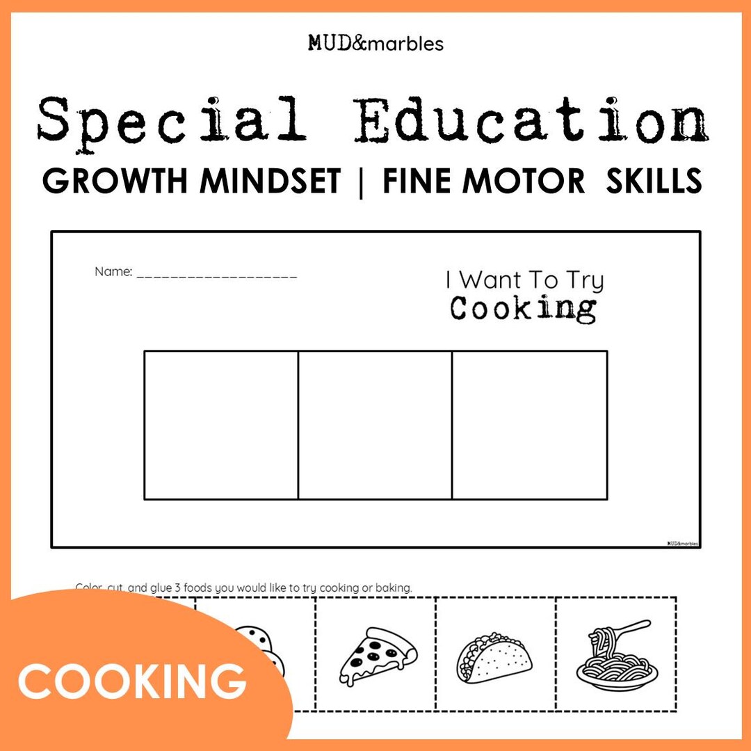 Cooking Life Skills Growth Mindset Fine Motor Activity | Secondary ...