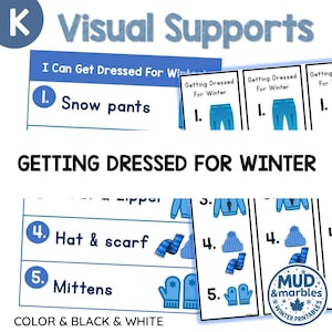 Getting Dressed for Winter Visual Supports | Preschool & Kindergarten Winter Routine Posters