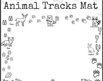 Tapete de investigación sobre huellas de animales para preescolar y jardín de infantes / Actividad de aprendizaje al aire libre con juegos en la naturaleza