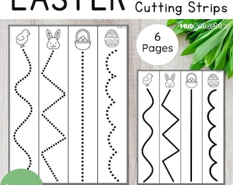 Easter Scissor Cutting Strips Fine Motor Printable Activity