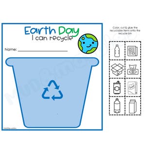 Earth Day I Can Recycle Scissor Skill Printable Activity