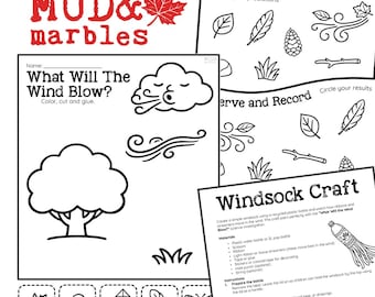 Paquete de actividades científicas sobre el viento / Investigación meteorológica para preescolar / Estudio de la naturaleza en la escuela forestal / Material imprimible de ciencias para la educación en casa