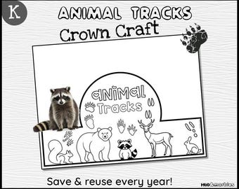 Manualidad de corona con huellas de animales