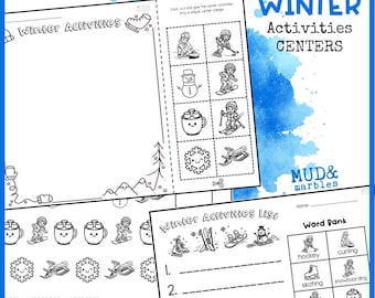 Winteractiviteiten Kleuterschool | Fijne motoriekcentra voor wintersporten | Afdrukbaar