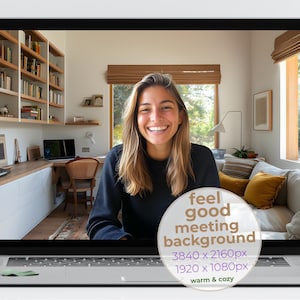 Home Office Zoom Background: Calming + Professional Virtual Backdrop (Clear + Blurred Set)