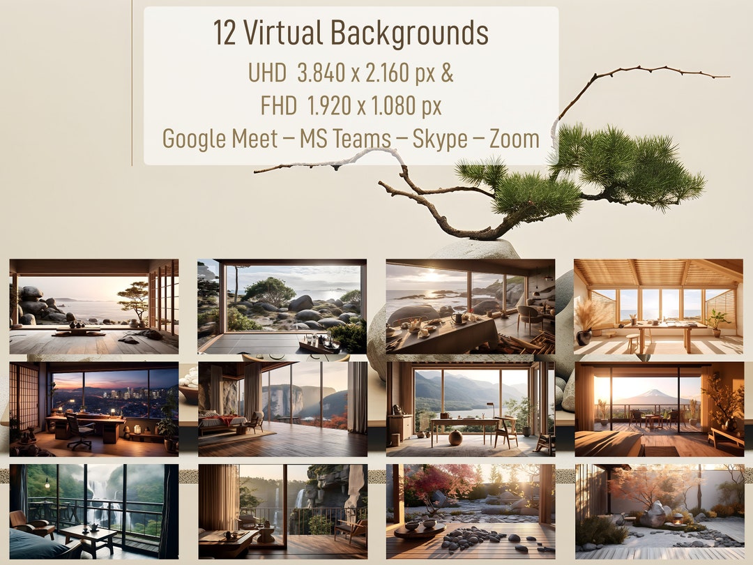 12 Backgrounds for MS Teams, Zoom, Google Meet, and Skype: Japanese and ...