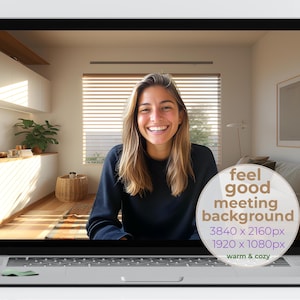 Home Office Zoom Background: Professional Virtual Backdrop (Digital Download, Clear + Blurred Set)