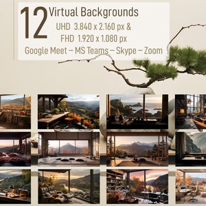 12 Virtuelle Meeting- & Desktop-Hintergrundbilder zum Thema Herbst – Zoom Hintergrund - elegantes gemütliches Wohlfühl-Dekor (Herbst Set 62)