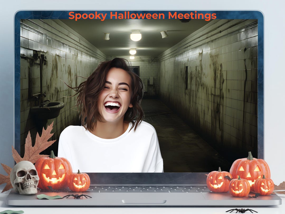 Eerie Asylum Hallway Zoom Background, Spooky Virtual Meeting MS Teams ...