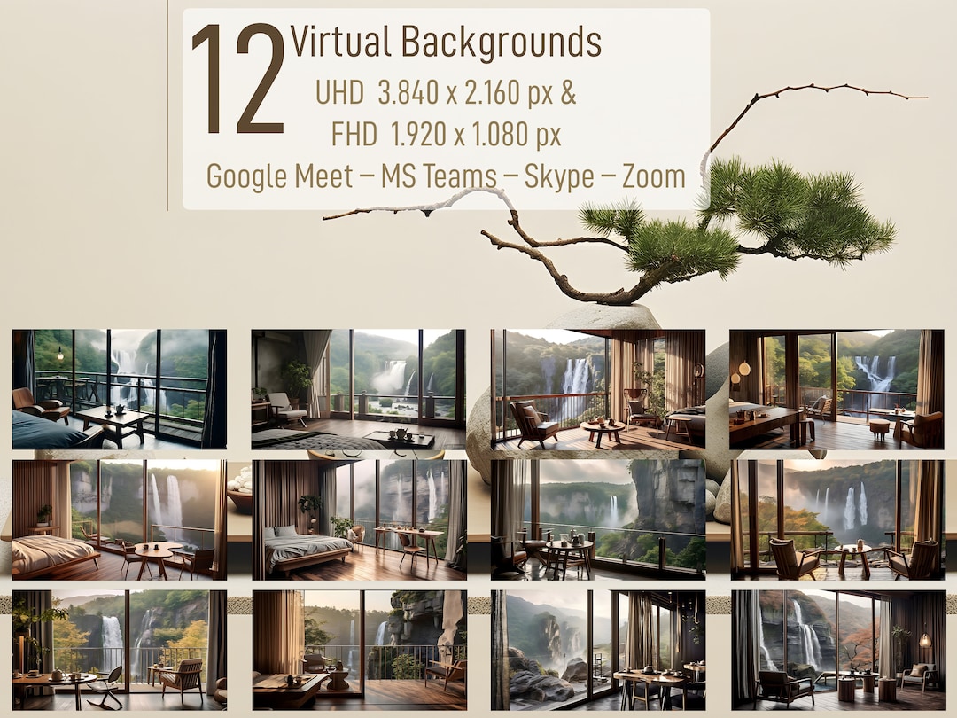 12 Backgrounds for MS Teams, Zoom, Google Meet, and Skype: Japanese and ...