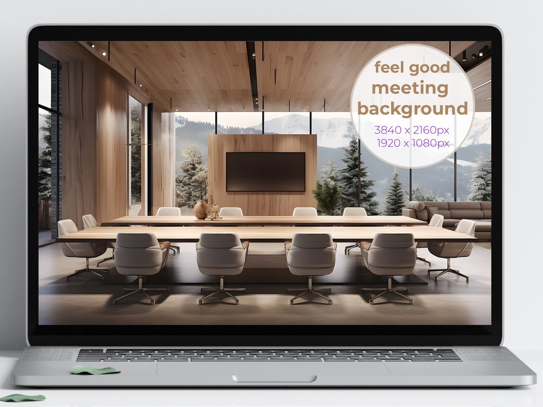 Winter Serenity Zoom Background With Winter Conference Room, Zoom