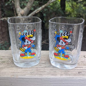 Mickey Mouse Millennium 2000 McDonald&#39;s Water Glasses - Set of 2