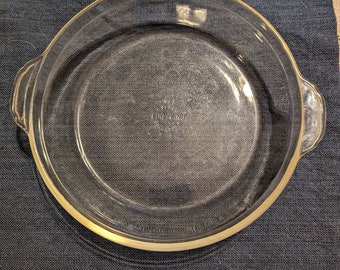 Vintage Fire King 461 9 inch pie plate with old stamp minor wear and tear from prior use