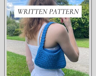 Patrón de bolso de ganchillo, bolso tote, patrón de bolso de hombro de ganchillo para principiantes, bolso de ganchillo, bolso pequeño, patrones de ganchillo, tutorial de bolso, moderno