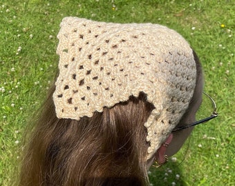 crochet Bandana womens clothing triangle headscarf headband spring style accessories Bandana crochet hair accessoire womens gift for her
