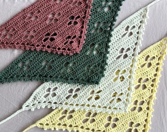 crochet Bandana womens clothing triangle headscarf flower headband spring style accessories crochet hair accessoire womens gift for her
