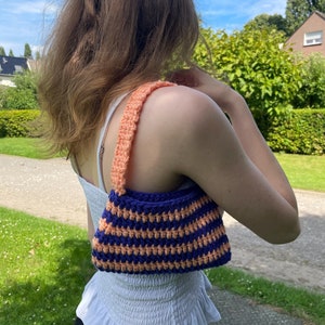 crochet bag small bag crochet handbag crochet mini tote bag baguette shoulderbag crochet accessory women crossbody granny square bag crochet