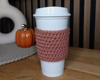 coffee cup sleeve for reusable cup holder winter gift idea fall crochet idea for autumn accessory custom cup sleeve design chistmas gift for