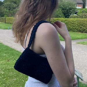 crochet bag small bag crochet handbag crochet mini tote bag baguette shoulderbag crochet accessory women cross bag granny square bag crochet