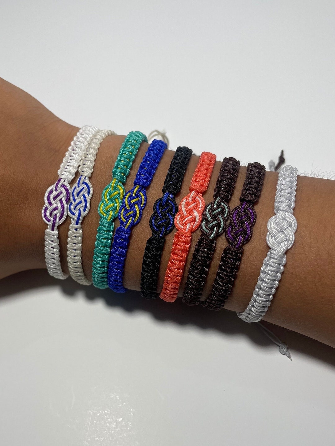 INFINITY Small Nylon Bracelet, Forever Bracelet Small Knot, Knot Lucky Rope Bracelet, Woven