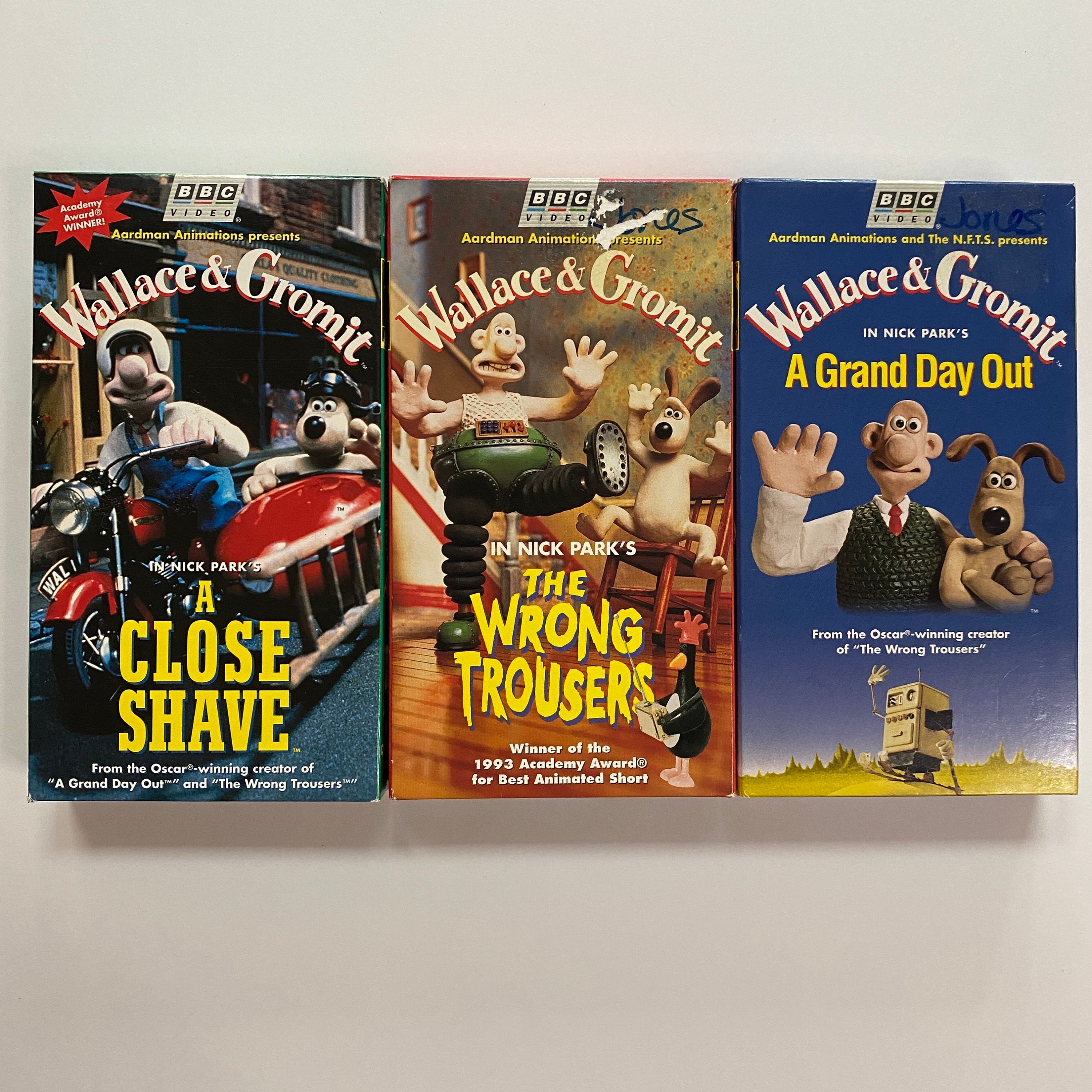 Wallace and Gromit VHS Video Movies LOT Close Shave Grand Day Out Wrong