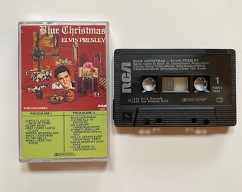 Elvis Presley Blue Christmas Cassette Tape 1976 Holiday Music Album