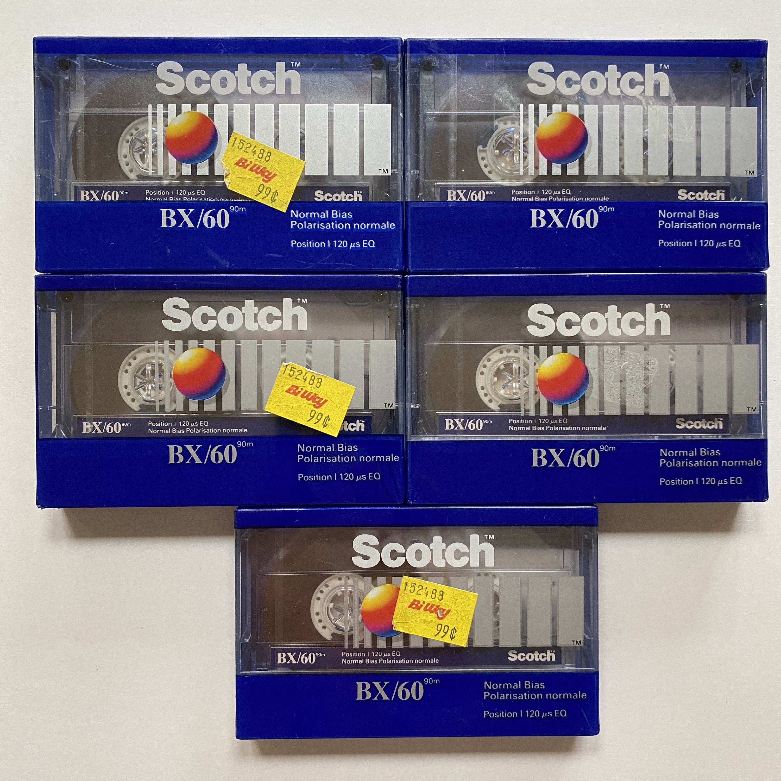 Scotch BX 60 Blank Cassette Tapes for Recording Audio Normal Bias