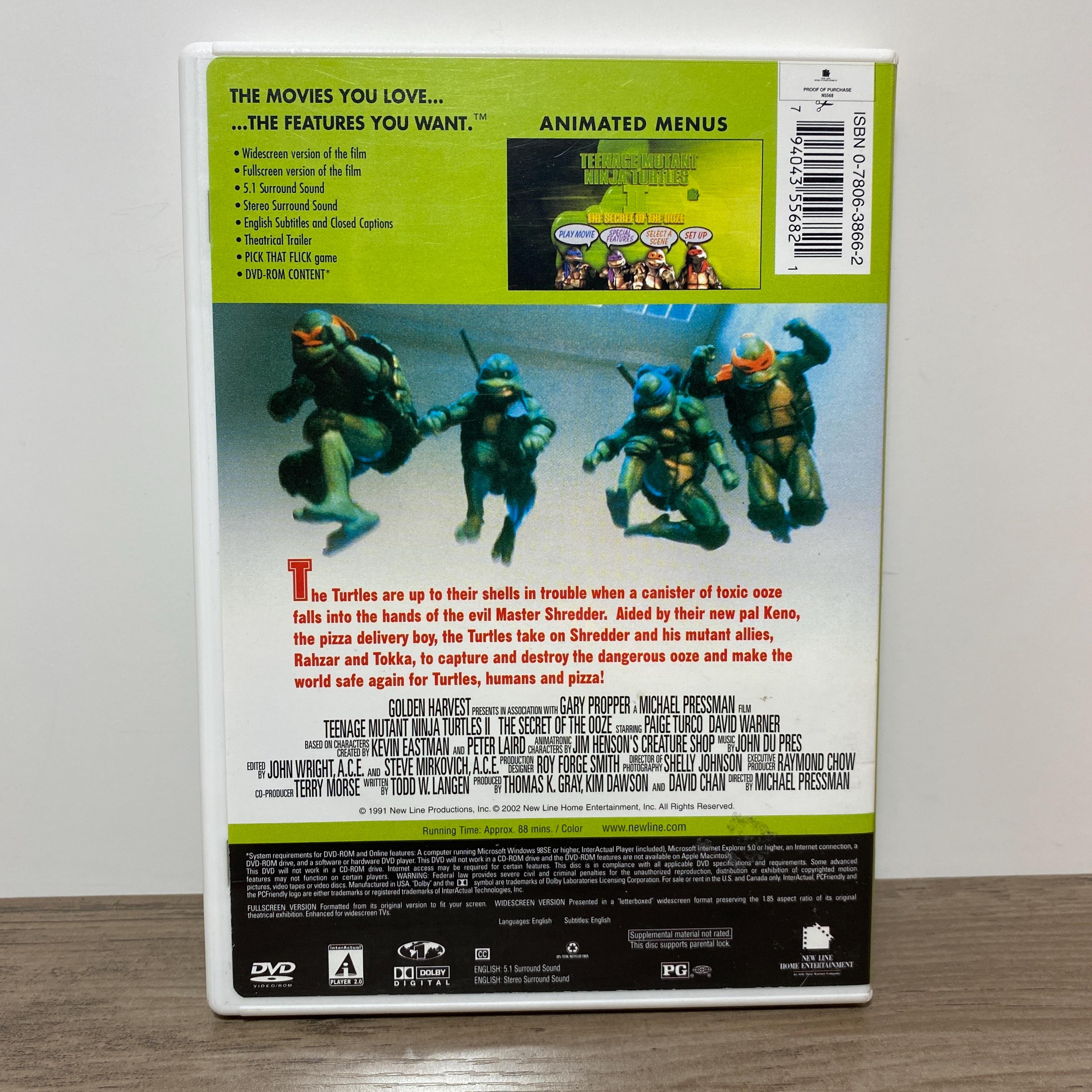 TMNT II the Secret of the Ooze DVD 1991 Action Comedy Adventure