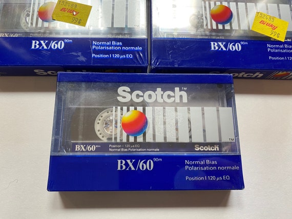 Scotch BX 60 Blank Cassette Tapes for Recording Audio Normal Bias