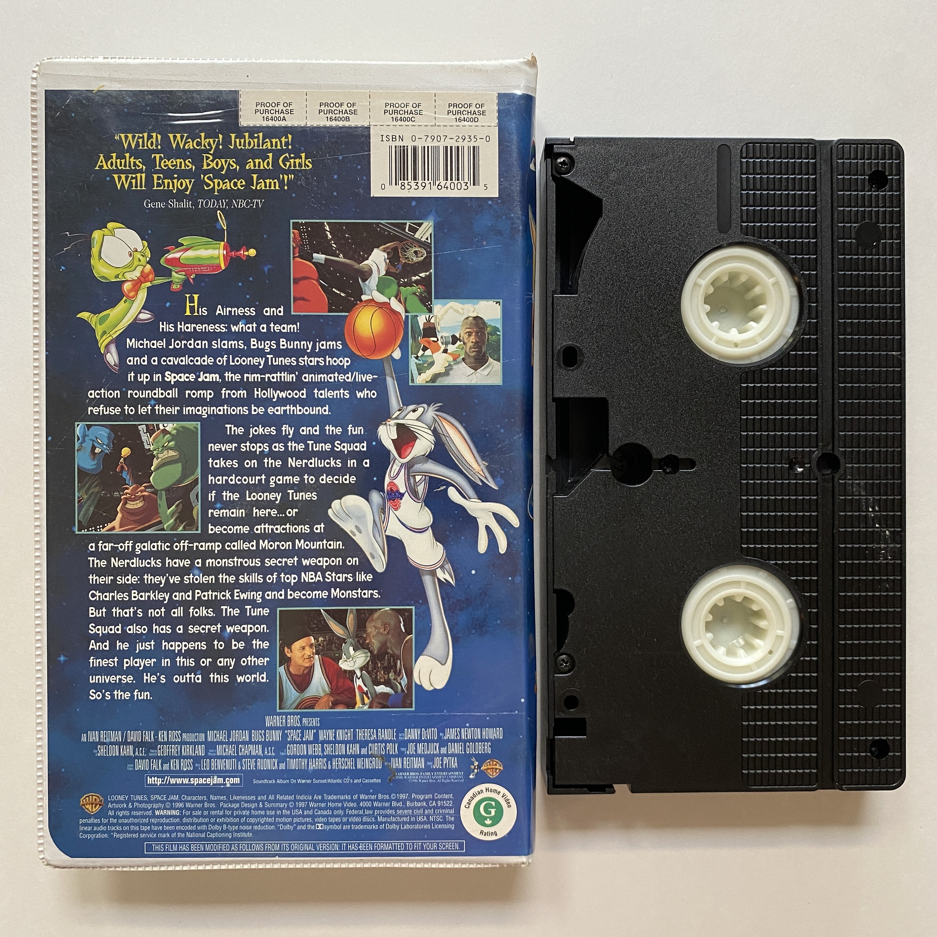 1996 Space Jam VHS Animated Classic Family Childrens Film Movie