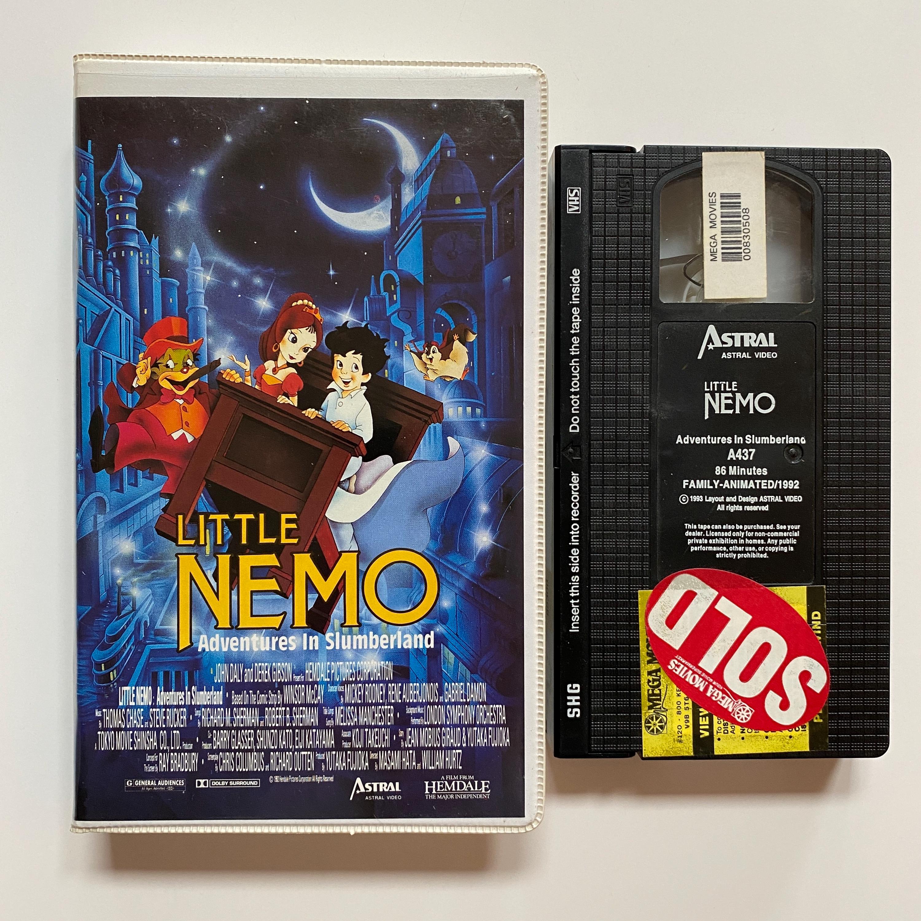 Little Nemo Adventures in Slumberland VHS Video 1989