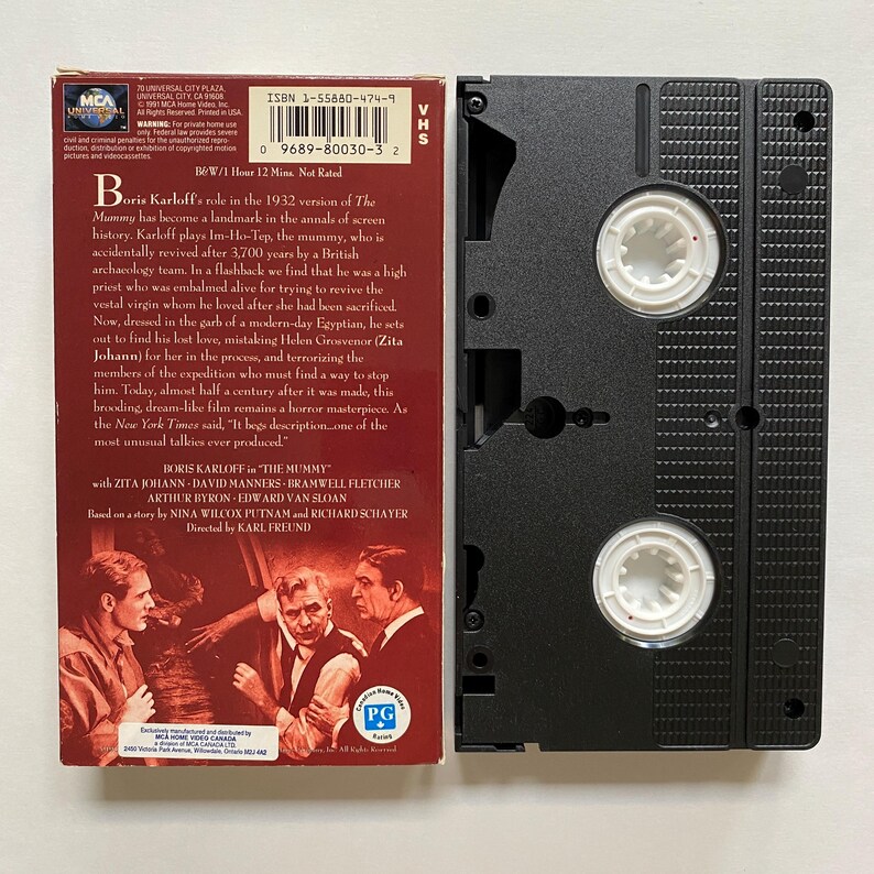 The Mummy VHS Video Black and White Classic 1932 Film Re-release - Etsy