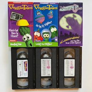Veggies Tales VHS LOT of 3 Videos for Kids Religious Animation