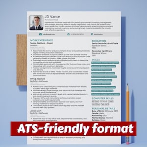 ATS-vänlig CV-mall Canva, minimalistisk design