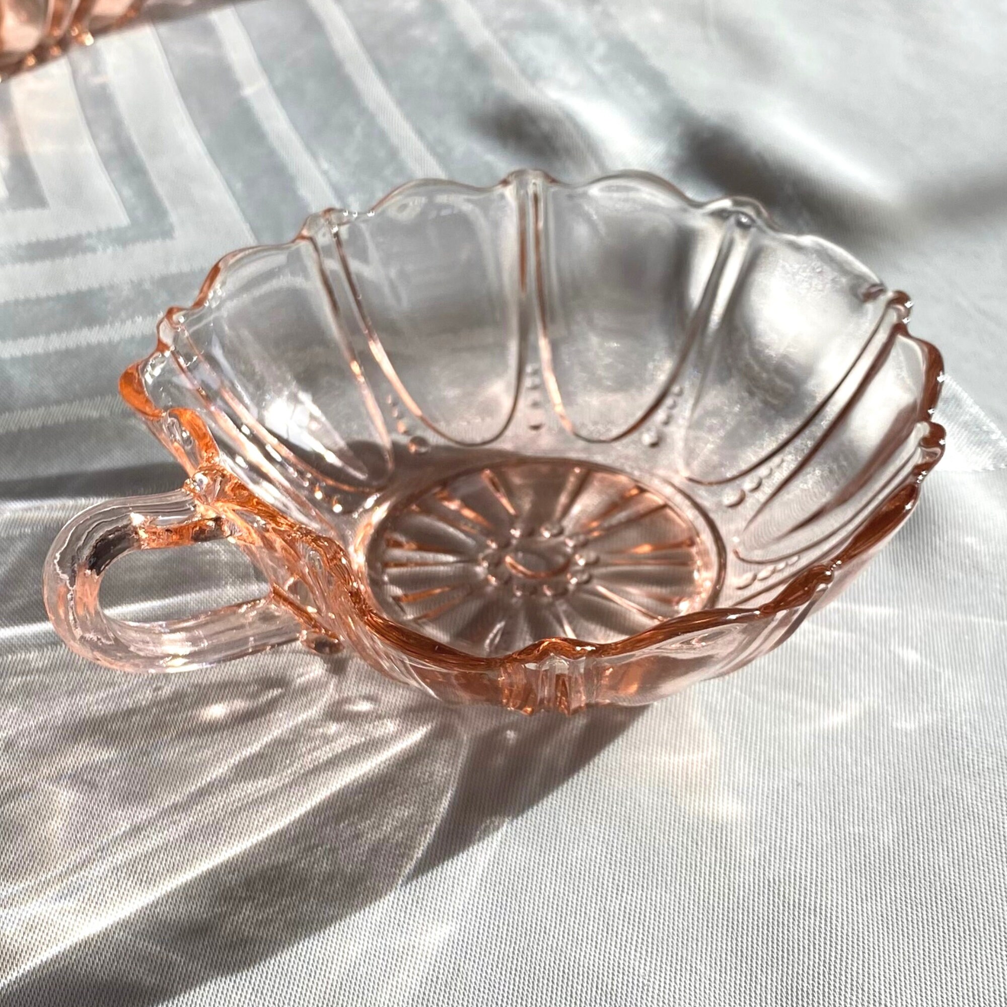 Vintage Pink Depression Glass Gravy Boat Creamer Trinket Etsy
