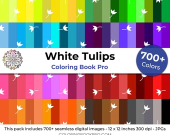 700+ White Tulips Seamless Patterns Digital Paper Pack