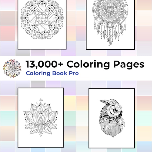 13000+ Coloring Pages Bundle - Stress Relief, Very High Quality Print Friendly Pages