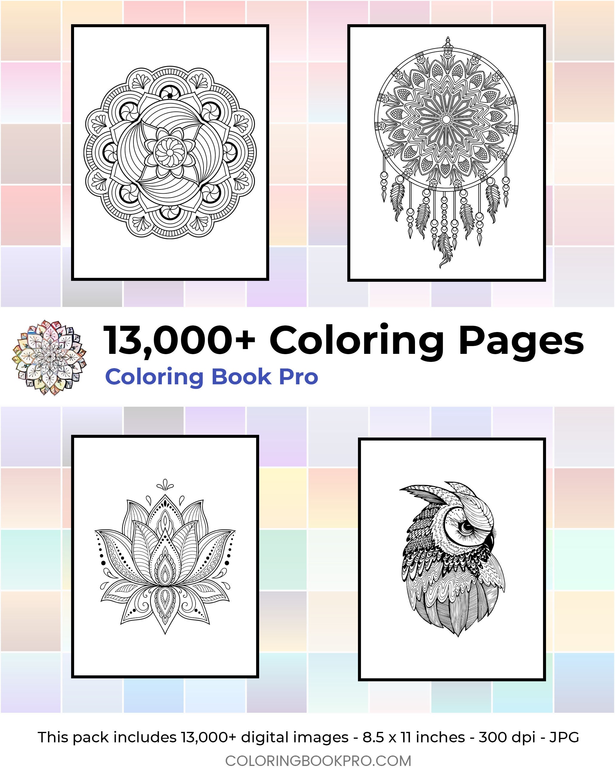 98 Page Anxiety Stress Relief Coloring Book for Adults Digital  Download-printable 