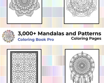 3000+ Mandalas and Patterns Coloring Pages Bundle - Stress Relief, Very High Quality Print Friendly Pages