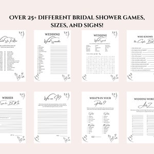 Bridal Shower Game Bundle | Minimalist | Wildflower Game Pack | Bridal Shower Games | Editable Templates