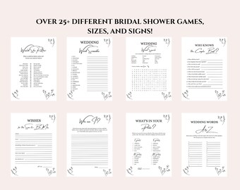Bridal Shower Game Bundle | Minimalist | Wildflower Game Pack | Bridal Shower Games | Editable Templates